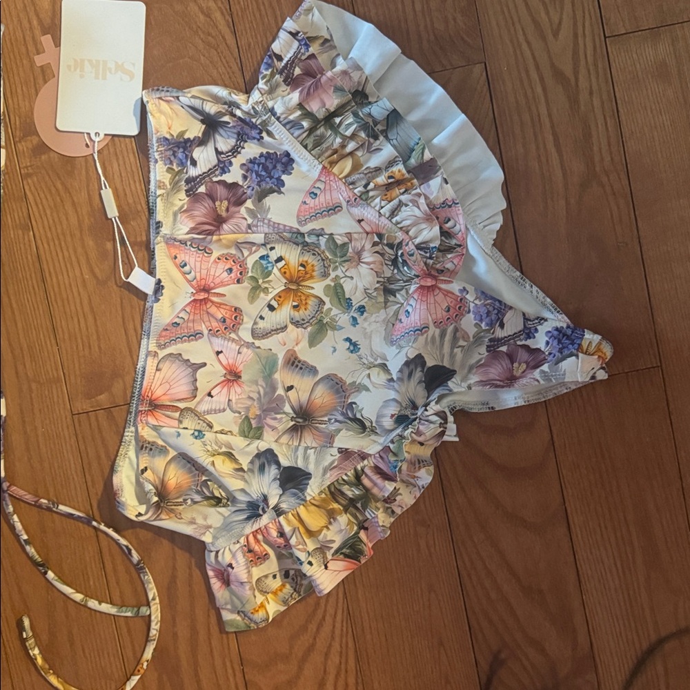 Selkie butterfly botanics ruffle bikini bottom and top NWT - Picture 2 of 8